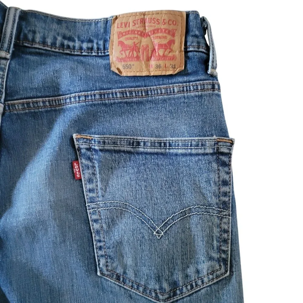 Levis Mens 550 Relaxed Fit Jeans Size 36x34‎ Denim Blue